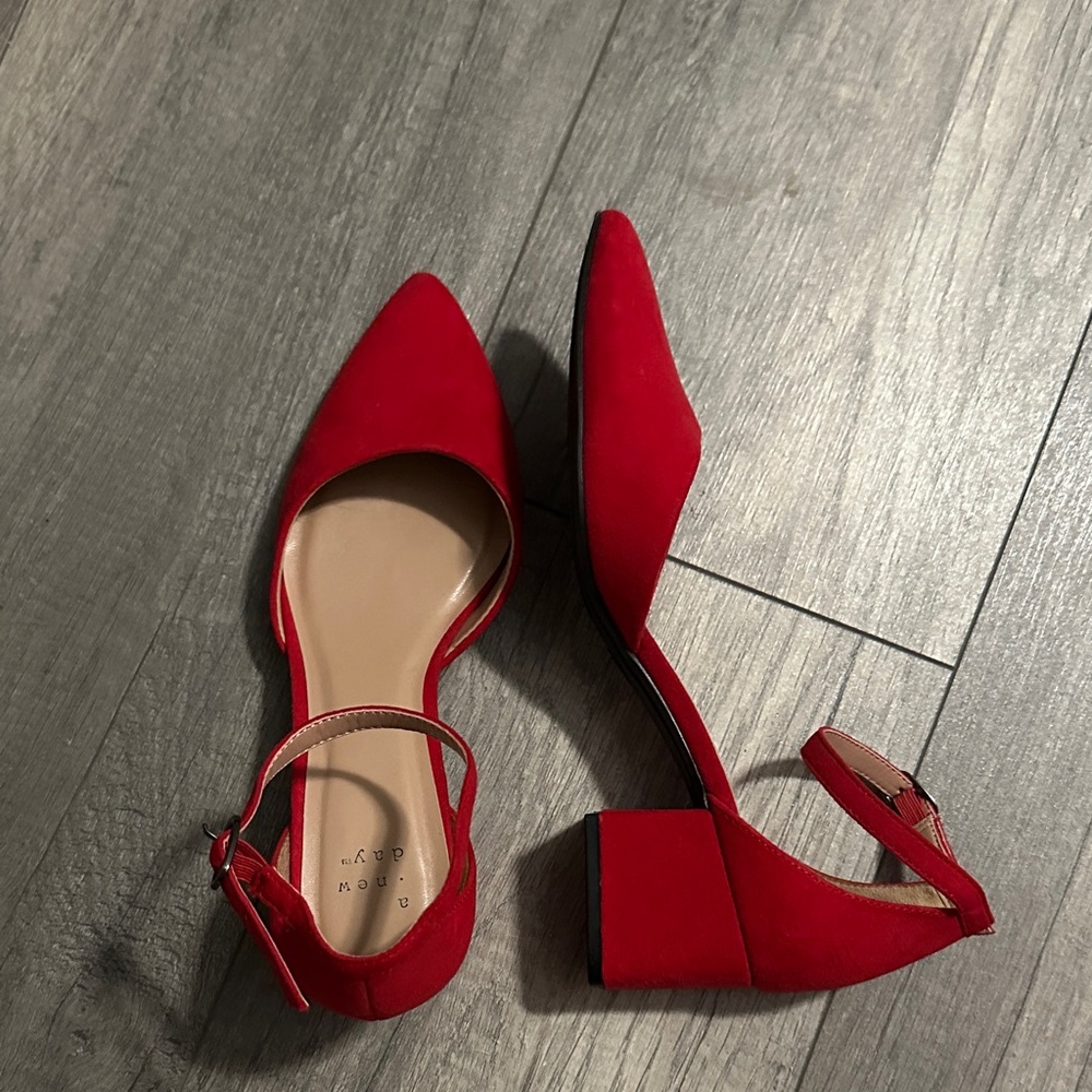 A New Day Red Pointed Toe Heels